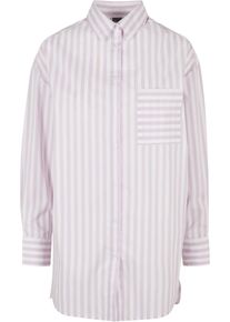 Urban Classics Damen Klassische Bluse "Urban Classics Damen Ladies Oversized Stripe Shirt", lila, Gr. M, 69% Baumwolle, 29% Polyester, 2% Elasthan,