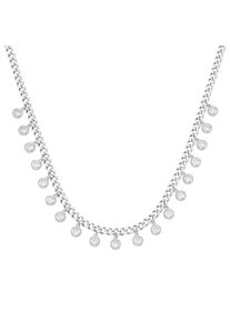 Damen Collier "Panzerkette mit Zirkonia, Silber 925", 45cm, Silber 925 (Sterlingsilber), silber, Giorgio Martello MILANO, Silber 925