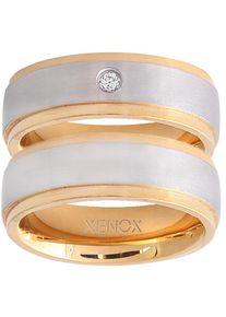 XENOX Partnerring "X2228, X2229", 50,mit Zirkonia, Edelstahl, 6mm, silber, Edelstahl, Fingerringe, wahlweise mit oder ohne Zirkonia