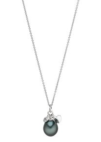 ADRIANA Damen Kette mit Anhänger "San Remo - Herz, Solitär, S28-S, S28-W", Silber 925 (Sterlingsilber)-Perlen, L: 50cm, weiß, Silber 925