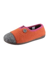 Landgraf Damen Hausschuh, Gr. 37, orange, Filz, sportlich, Schuhe