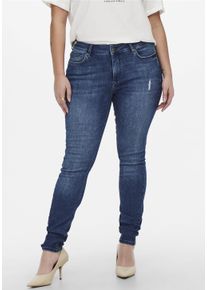 Only CARMAKOMA Damen Skinny-fit-Jeans "CARWILLY REG SKINNY JEANS DNM REA", blau, casual, Gr. 50, Denim/Jeans, Obermaterial: 92% Baumwolle, 6%