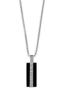 Skagen Damen Kette mit Anhänger "Torben, SKJM0209040", Edelstahl, L: 50cm, schwarz, Edelstahl, Halsketten, mit Glasstein