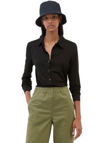 Marc O'Polo MARC O'POLO Damen Langarmbluse, schwarz, casual, Gr. M, unifarben, Obermaterial: 97% Viskose, 3% Elasthan, Blusen