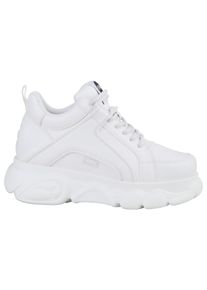 Buffalo Damen Plateausneaker "CORIN", Gr. 40, weiß, Lederimitat, sportlich, Schuhe, Schnürschuh, Freizeitschuh, Ugly Sneaker mit typischer