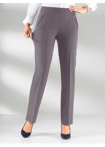 Adelina Damen Schlupfhose, grau, Gr. 20, unifarben, 88% Polyester, 12% Elasthan, Hosen