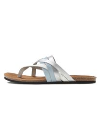 Lascana Damen Zehentrenner, Gr. 41, blau, Obermaterial: 100% Rindsleder. Decksohle: 100% Rindsleder. Laufsohle: 100% Synthetik, metallic, casual,