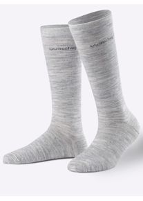 wäschepur WÄSCHEPUR Damen Kniestrümpfe, Gr. 2, grau, 53% Wolle, 46% Polyamid, 1% Elasthan, Socken