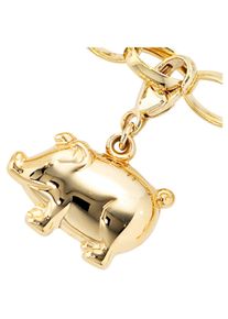 Jobo Damen Charm-Einhänger "Schweinchen", gold, Gelbgold 333, Charms, 333 Gold