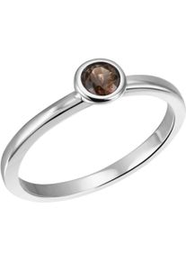 Firetti Damen Fingerring "Schmuck Geschenk Gold 375 Gold 585 Goldring Solitär", 58, Weißgold 375, 1,8mm, braun, Weißgold 375, Fingerringe, mit