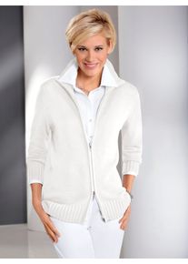 Casual Looks Damen Strickjacke, weiß, Gr. 36, unifarben, 50% Baumwolle, 50% Polyacryl, Strickjacken