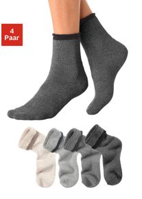 Lavana Damen Kuschelsocken, Gr. 35, bunt, Polyamid, Baumwolle, Elasthan, unifarben, Socken, mit Innenfrottee