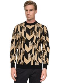 Rusty Neal Herren Strickpullover, schwarz, casual, Gr. XL, mehrfarbig, 75% Polyacryl, 25% Baumwolle, Pullover, in zweifarbigem Design