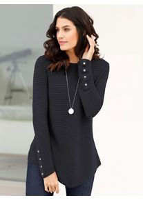 Inspirationen Damen Rundhalspullover "Pullover", schwarz, Gr. 40, unifarben, bedruckt, gemustert, metallic, 50% Baumwolle, 50% Viskose, Pullover