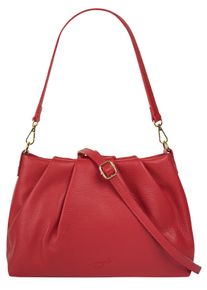 Samantha Look Damen Umhängetasche, rot, Leder, unifarben, leicht glänzend, Taschen, echt Leder, Made in Italy