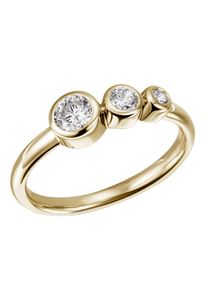 Firetti Damen Fingerring "Schmuck Geschenk Silber 925 Silberring Ring glitzernd", 52, Silber 925 (Sterlingsilber), 2,1mm, gold, Silber 925