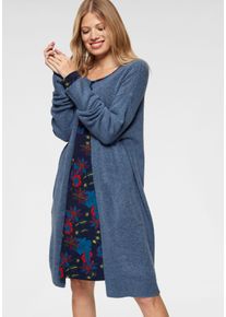 Aniston CASUAL Damen Strickjacke, blau, modisch, Gr. 44, meliert, Feinstrick, Obermaterial: 74% Polyacryl, 23% Polyamid, 3% Elasthan, Strickjacken,