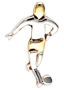 Jobo Damen Single-Ohrstecker "Fußballspieler", Silber 925 (Sterlingsilber), silber, Silber 925 (Sterlingsilber), Ohrringe, 925 Silber bicolor