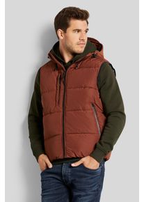 Bugatti Herren Steppweste, braun, casual, Gr. 52, unifarben, 100% Polyester, Westen, mit abtrennbarer Kapuze
