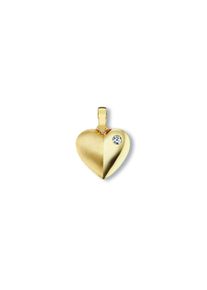 ONE ELEMENT Damen Ketten-Anhänger "Zirkonia Herz Herz Anhänger aus 333 Gelbgold", Damen, Gelbgold 333, gold, Gelbgold 333, Schmuckanhänger, Damen
