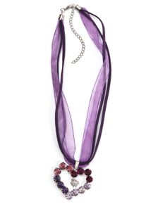 Allgäu Rebell ALLGÄU REBELL Damen Kette mit Anhänger "Gudrun", lila, Basic, Metall, Halsketten, Herz mit beweglichen Edelweiß