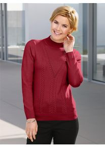 Casual Looks Damen Stehkragenpullover "Pullover", rot, Gr. 40, unifarben, 100% Polyacryl, Pullover
