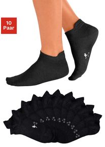 Kangaroos Damen Sneakersocken, Gr. 35, schwarz, Polyamid, Baumwolle, Elasthan, meliert, uni, Socken, mit verlängertem Bündchen hinten
