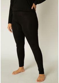 Damen Leggings "Andrea", schwarz, Basic, Gr. 46, Base Level Curvy, unifarben, Jersey, Obermaterial: 94% Viskose, 6% Elasthan, Hosen