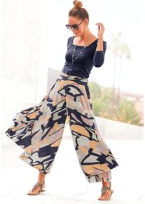 Lascana Damen Hosenrock, bunt, modisch, Gr. 36, bedruckt, Web, Obermaterial: 100% Polyester, Röcke, mit grafischem Alloverdruck, Culotte, extraweites