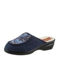 Schawos Damen Pantoffel, Gr. 38, blau, Textil, Schuhe