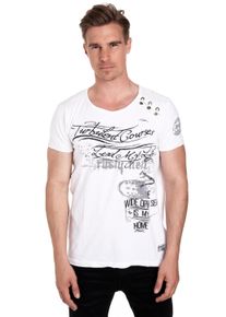 Rusty Neal Herren T-Shirt, weiß, Gr. XXL, bedruckt, 100% Baumwolle, Shirts, in tollem Vintage-Look