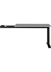 Eckverbindungsplatte Germania, B:113cm H:68cm T:60cm, schwarz, Spanplatte, Metall, Ansatztischplatten, "GW-Agenda", höhenverstellbar von 68- 88 cm