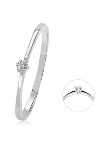 ONE ELEMENT Damen Diamantring "0,03 ct Diamant Brillant Ring aus 585 Weißgold", 48,mit Diamant, Weißgold 585-Diamanten, silber, Weißgold 585,