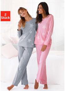 Arizona Damen Pyjama, Gr. 32, bunt, Single Jersey, Obermaterial: 60% Baumwolle, 40% Polyester. Graumeliert (Obermaterial): 90% Baumwolle, 10%