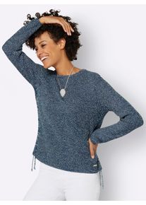 Casual Looks Damen Strickpullover "Pullover", blau, Gr. 40, meliert, unifarben, 76% Polyacryl, 24% Baumwolle, Pullover