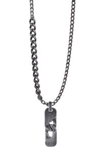 Firetti Damen Kette mit Anhänger "Schmuck Geschenk Edelstahl Halsschmuck Halskette Panzerkette Vintage", Edelstahl, L: 59cm B: 6,2mm, schwarz,