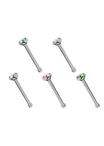 Adelia´s ADELIA ́S Damen Nasenpiercing "Piercing Piercing Nasenpiercing", bunt, modisch, Titan, Piercings, Titan Piercing 5 bunte Nasenstecker im Set mit