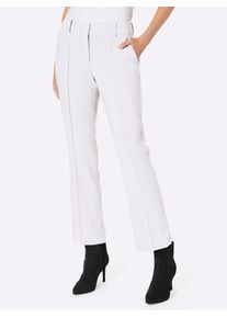 Heine Damen Webhose, beige, Gr. 42, unifarben, 63% Polyester, 33% Viskose, 4% Elasthan, Hosen