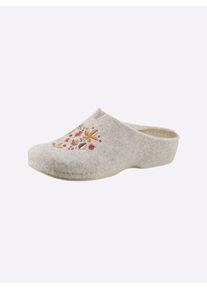 Waldläufer WALDLÄUFER Damen Pantoffel, Gr. 37, beige, Filz, modisch, Schuhe