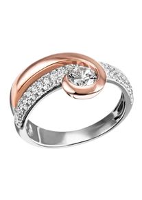 Firetti Damen Fingerring "Schmuck Geschenk Silber 925 Silberring bicolor glitzernd", 60, Silber 925 (Sterlingsilber), 3,3mm, rosa, Silber 925