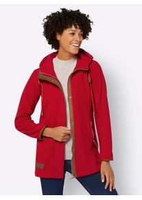 Casual Looks Damen Fleecejacke, rot, Gr. 38, unifarben, meliert, 100% Polyester, Jacken