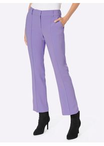 Heine Damen Webhose, lila, Gr. 40, unifarben, 63% Polyester, 33% Viskose, 4% Elasthan, Hosen