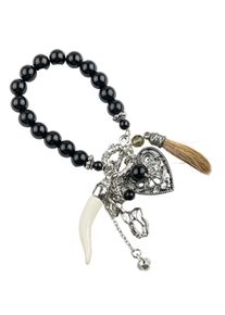 Damen Armband "Greta", schwarz, Collezione Alessandro, Glas, Armbänder