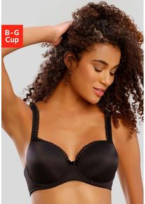 Lascana Damen Schalen-BH, Gr. 95, schwarz, Microtouch, Obermaterial: 63% Polyamid (TACTEL), 25% Polyester, 12% Elasthan (LYCRA), klassisch, BHs, mit