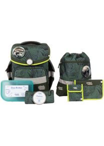 School-Mood Kinder Schulranzen "Timeless, Daniel (Dinosaurier)", bunt, Polyester, Rucksäcke, mit LED-Patchy; aus recyceltem Material