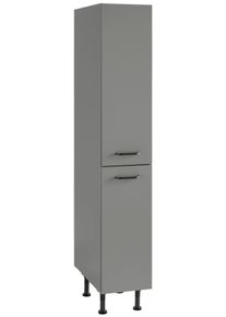 Apothekerschrank Optifit, B:30cm H:176,6cm T:58,4cm, grau, Holzwerkstoff, Küche, Schränke, "Elga", mit Soft-Close-Funktion, höhenverstellbaren Füßen,