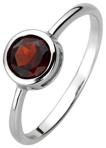 Jobo Damen Fingerring, 58, Silber 925 (Sterlingsilber), rot, Silber 925 (Sterlingsilber), Fingerringe, 925 Silber mit Granat