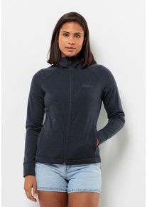 Jack Wolfskin Damen Fleecejacke "WALDSEE HOODED JKT W", blau, Gr. XS, OBERSTOFF: 83% POLYESTER, 9% WOLLE, 8% ELASTHAN; Futter: 100% POLYESTER, Jacken
