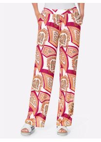 Heine Damen Jerseyhose, pink, Gr. 36, gemustert, mehrfarbig, bedruckt, 95% Polyester, 5% Elasthan, Hosen
