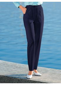 Classic Basics Damen Schlupfhose, blau, Gr. 19, unifarben, 62% Polyester, 36% Viskose, 2% Elasthan, Hosen